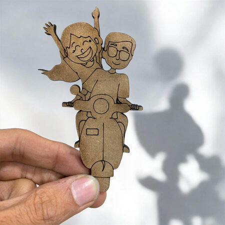 MDF Decor Couple on Scooter