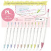 Zebra Clickart Retractable Felt Tip Marker Pale and Soft Colours Set of 12
