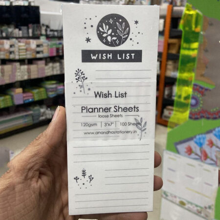 Wish List Planner Sheets 3x7
