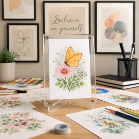 A6 Magnetic Polaroid Acrylic Frame with Tabletop Stand