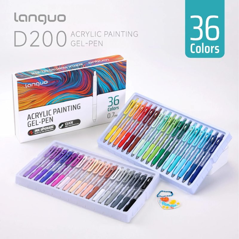 Languo Retractable Acrylic Gel Pens 36 Colors Set D200-16 - Image 2