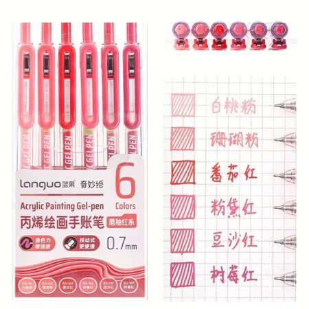 Languo Retractable Acrylic Gel Pens 6 Colors Set D200-3