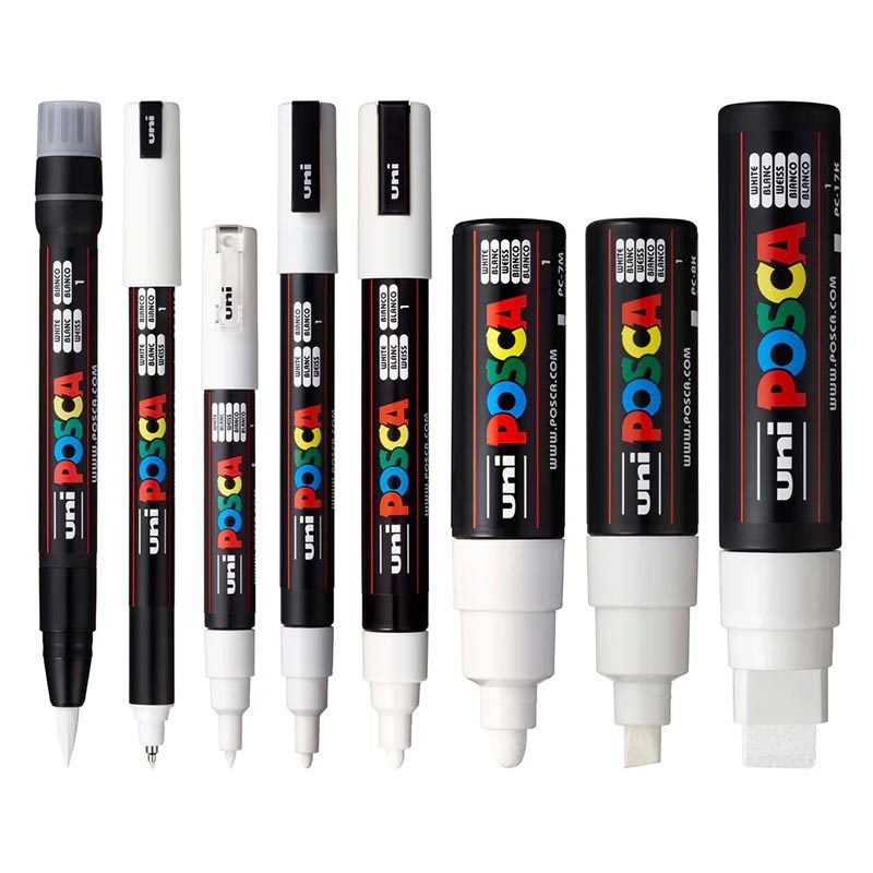 Uni Posca Marker Set PC-Mix White