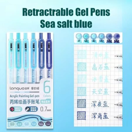 Languo Retractable Acrylic Gel Pens 6 Colors Set D200-6