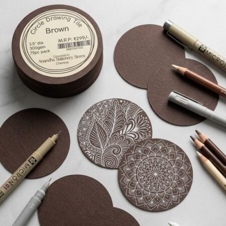 Jain Brown Toned Circle Drawing Tile 3.5 300gsm 75pcs