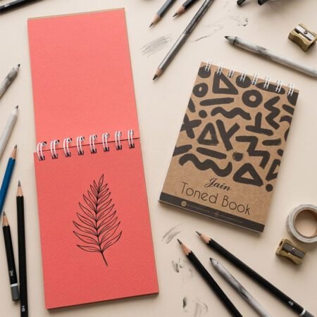 Jain Toned Sketch Book Red A6