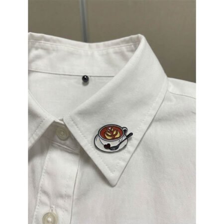 Enamel Brooch Pin Cappuccino