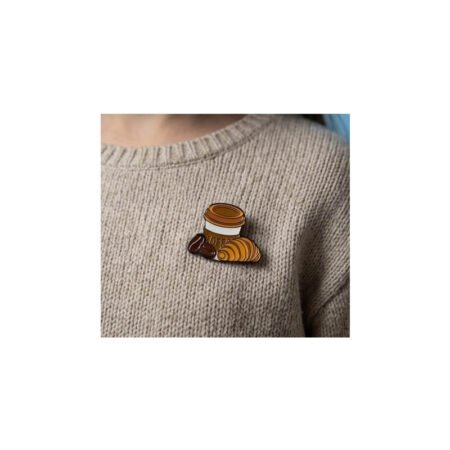 Enamel Brooch Pin Coffee Bean