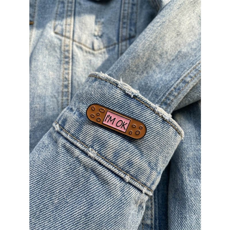 Enamel Brooch Pin Im ok Bandage