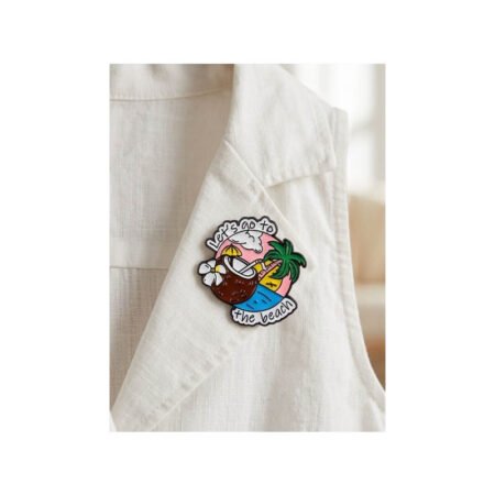 Enamel Brooch Pin Lets go to the Beach