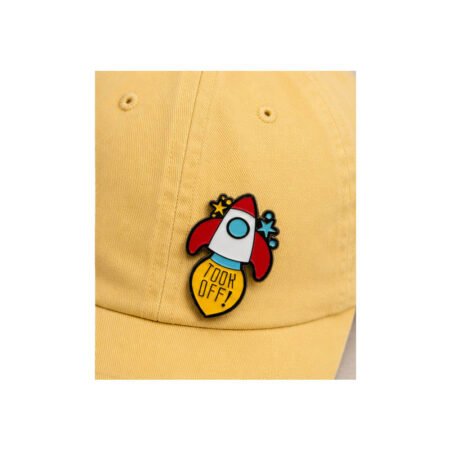 Enamel Brooch Pin Rocket Took Off
