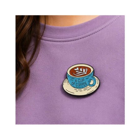 Enamel Brooch Pin a cup of Coffee