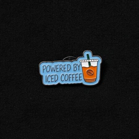Enamel Brooch Pin Powdered by Iced Coffee