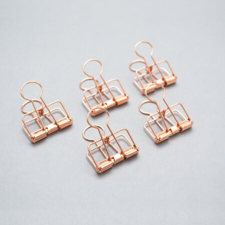 Hollow Wire Skeleton Binder Clips Rose Gold