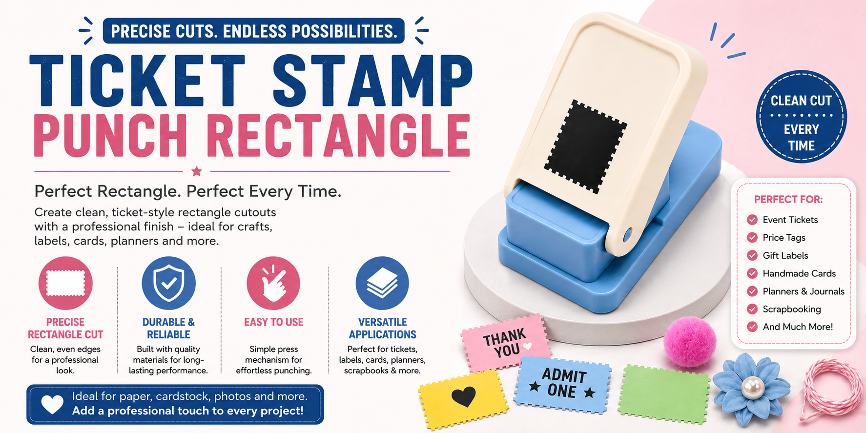 Ticket Stamp Punch Rectangle