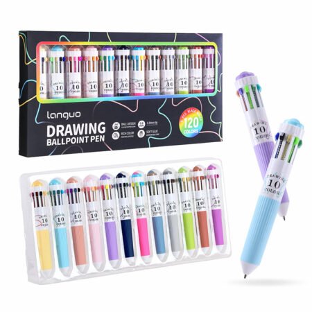 Languo Drawing Ball Pen 120 Colours, 12Pcs 10-in-1 Multicolor Pen Set BP-102