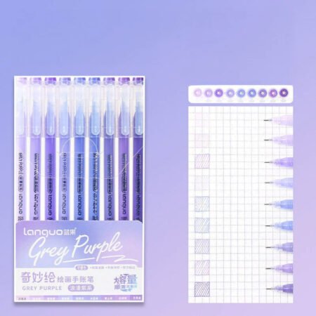 Lanquo Gel Pen Set of 9 Grey Purple LG-D0575
