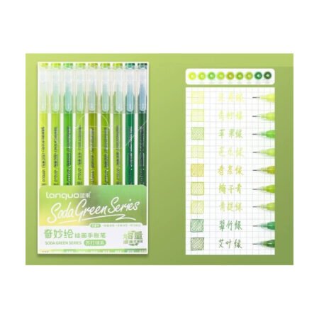 Lanquo Gel Pen Set of 9 Soda Green Series LG-D0577