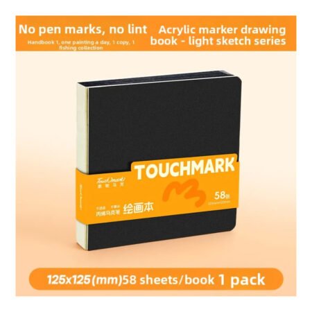 Touchmark Acrylic Marker Black Drawing Book 125x125mm 58 sheets