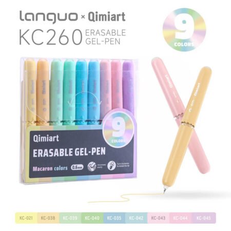 Languo Qimiart Erasable Gel Pen Set of 9 Macaron Colours KC260-5