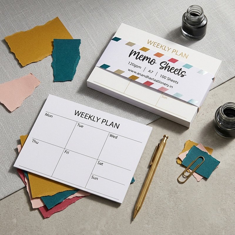 Jain Weekly Plan Grid Memo Sheets A7