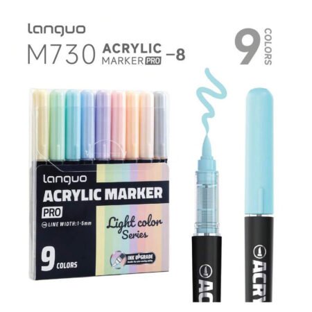 Languo Acrylic Marker Pro Light Colour Series 9pc Set