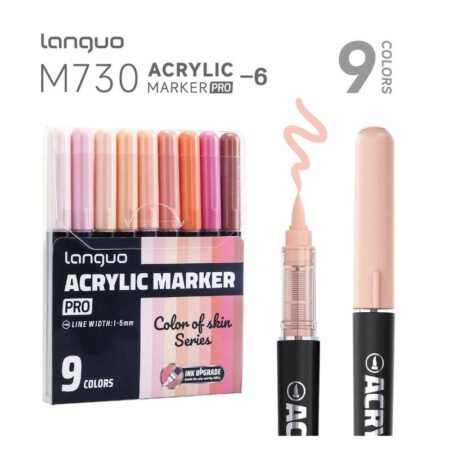 Languo Acrylic Marker Pro Colour of Skin Series 9pc Set