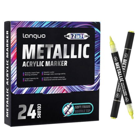 Languo Metallic Acrylic Marker Dual Tip Set of 24